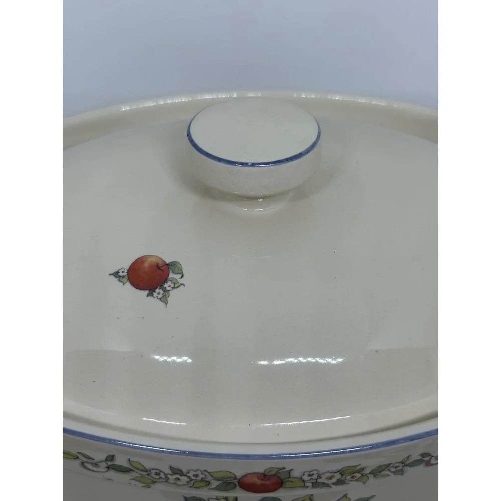 VTG International China Co Casserole Dish Cream Apple Orchard Susan Winget 1995